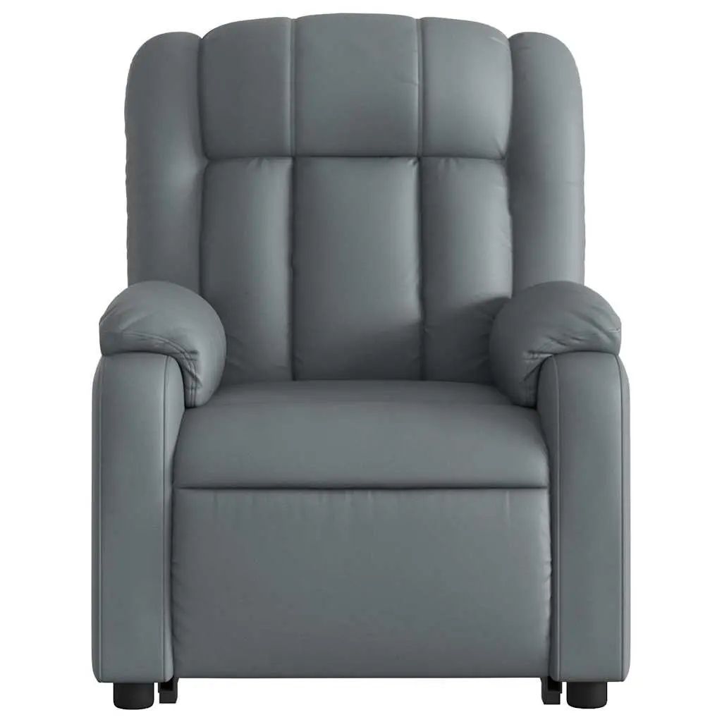 Electric Massage Recliner Chair Power Lift Grey Faux Leather