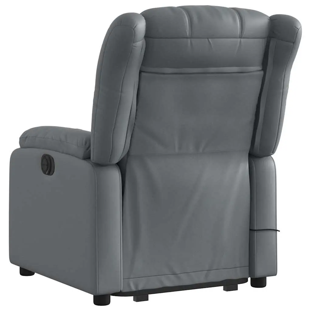Electric Massage Recliner Chair Power Lift Grey Faux Leather