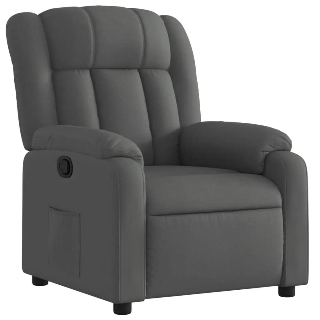 Grey Recliner Armchair with Side Pocket