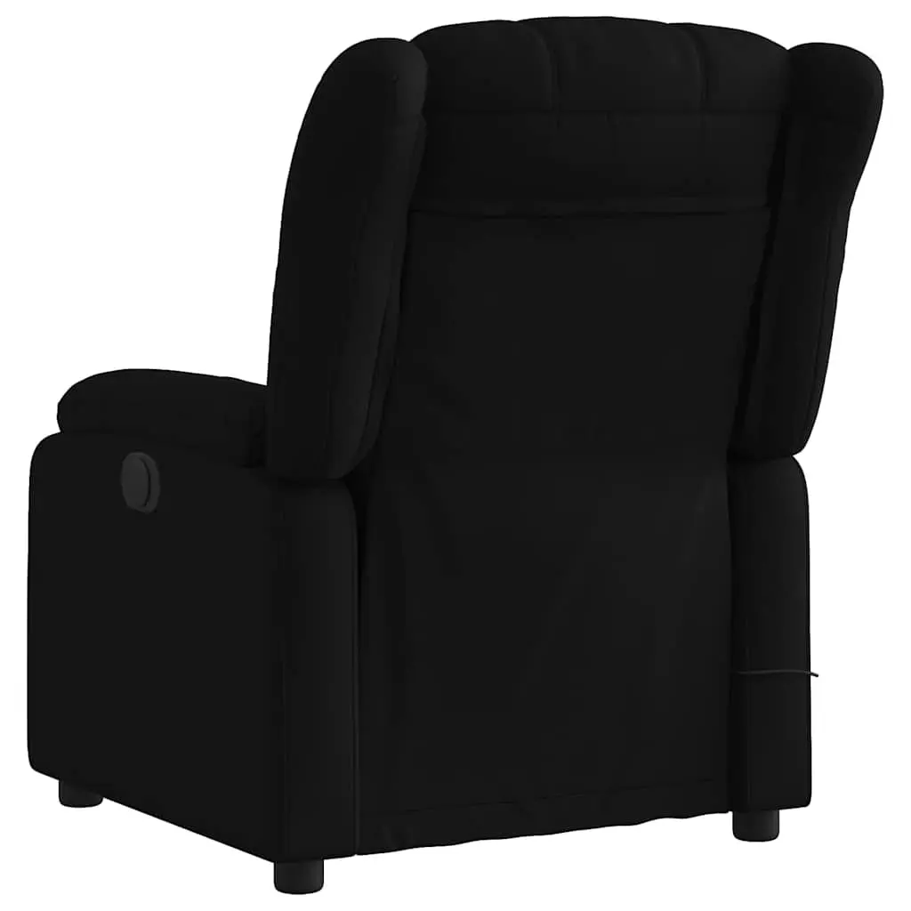 Recliner Chair Manual Vibration Massage Black Fabric Lounge Armchair
