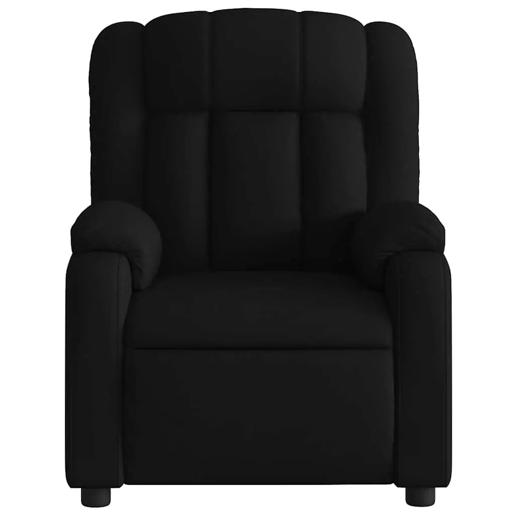 Recliner Chair Manual Vibration Massage Black Fabric Lounge Armchair