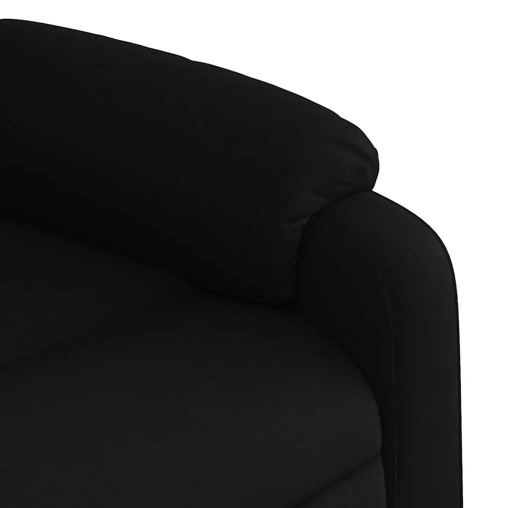 Recliner Chair Manual Vibration Massage Black Fabric Lounge Armchair