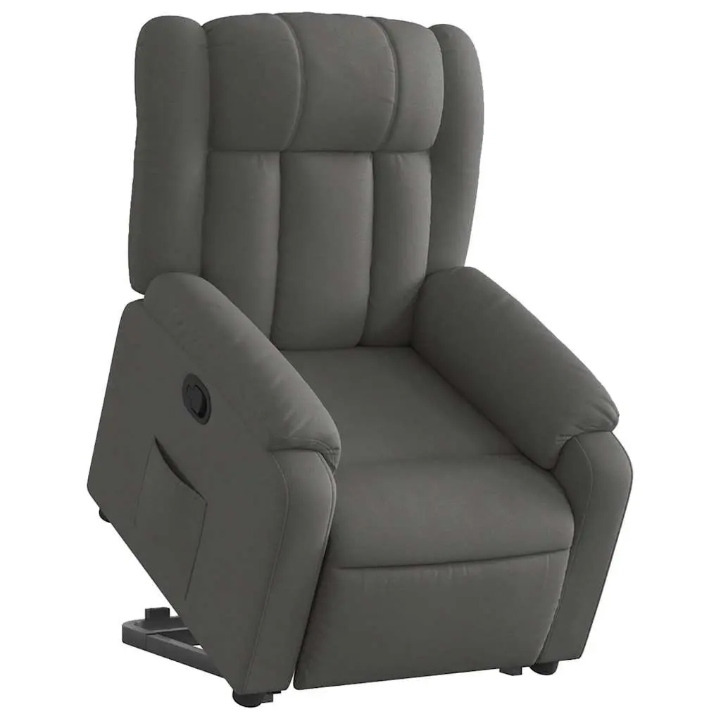 Electric Massage Recliner Chair Power Lift Grey Fabric 135 Degrees