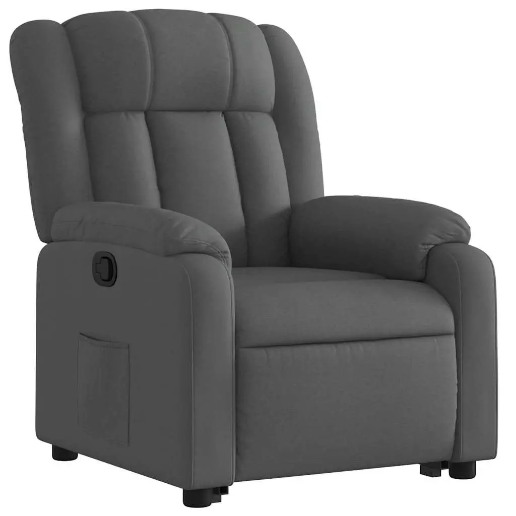 Electric Massage Recliner Chair Power Lift Grey Fabric 135 Degrees