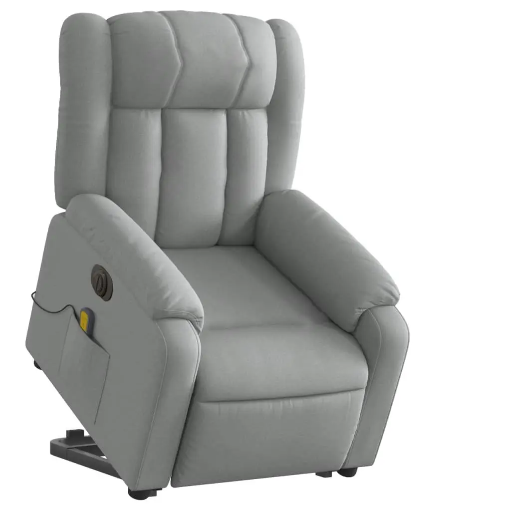 Electric Massage Recliner Chair Power Lift 135 Degrees Grey Fabric