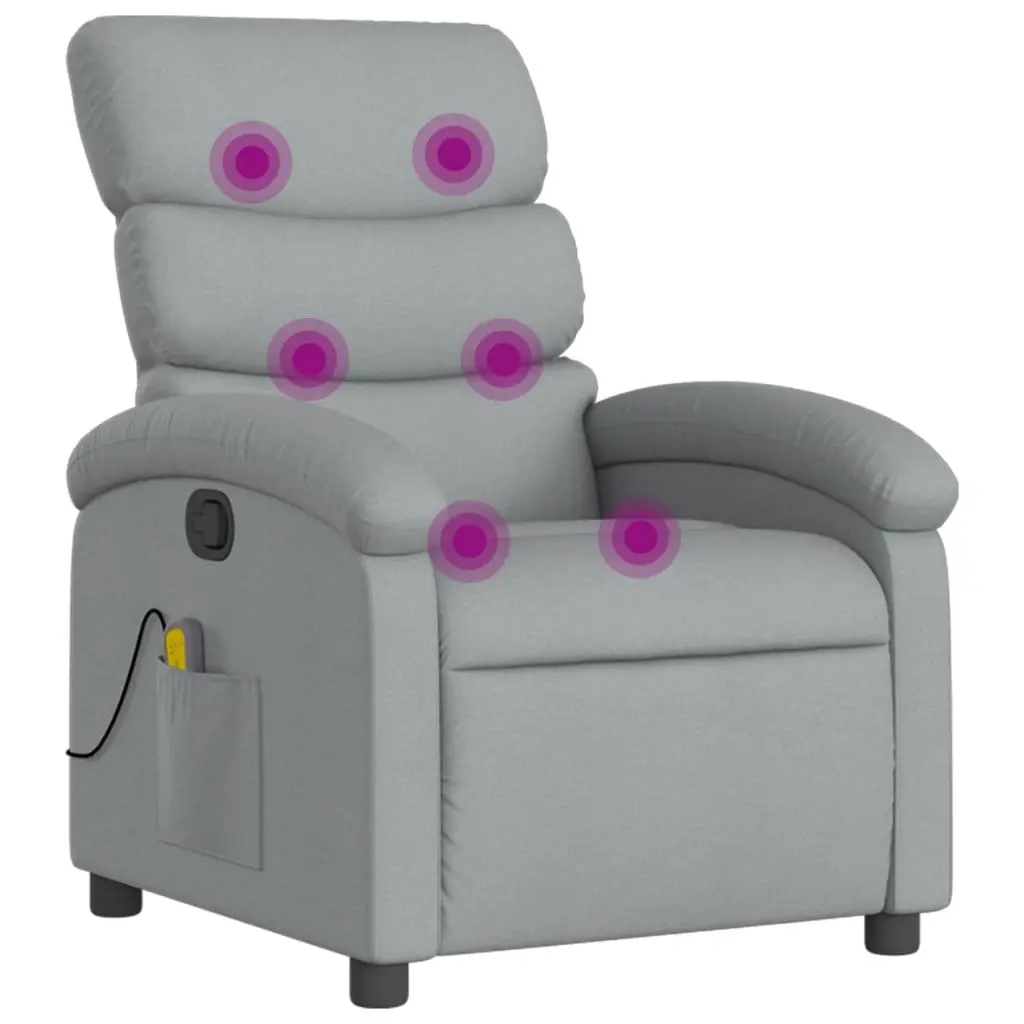 Grey Fabric Massage Recliner Chair