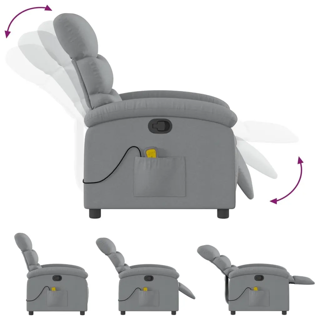 Grey Fabric Massage Recliner Chair