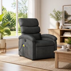 Relax Confidently in This Grey Fabric Massage Recliner