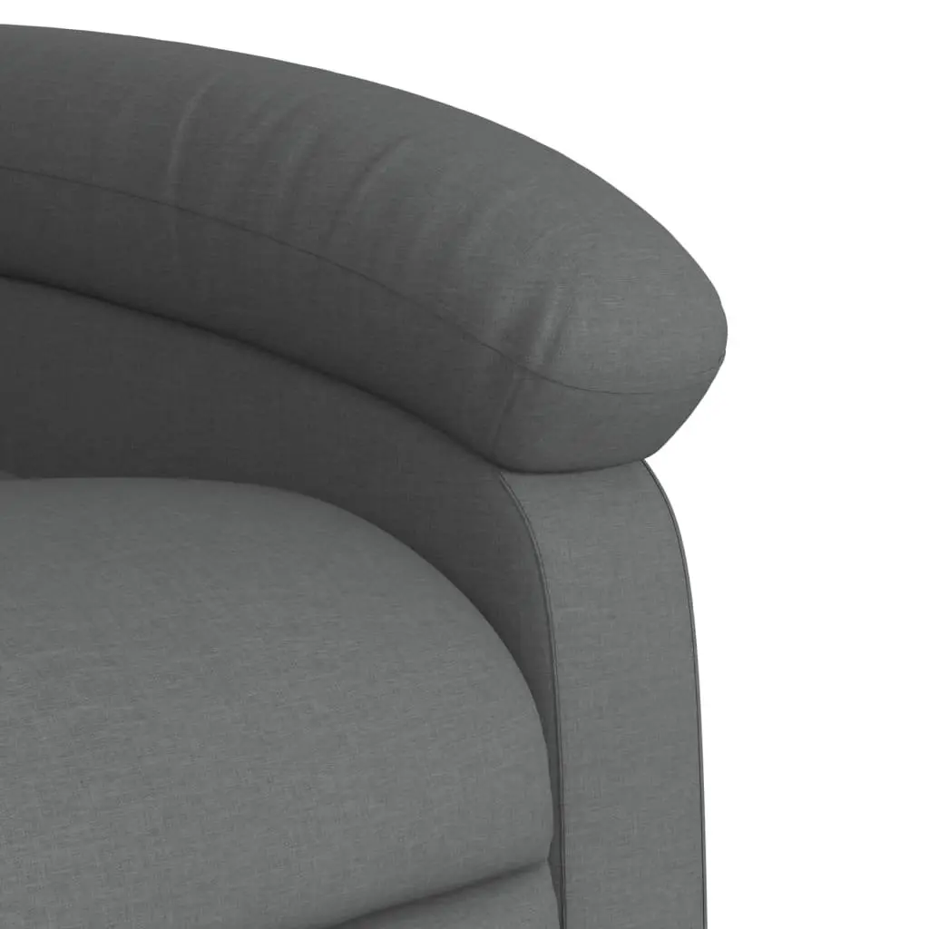 Massage Recliner Chair Grey Fabric Manual Recline Vibration Armchair Lounger