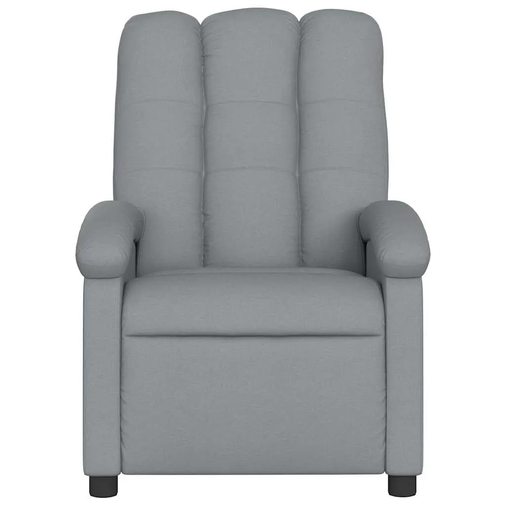 Recliner Chair Manual Massage 135 Degree Grey Fabric Vibration Relaxation
