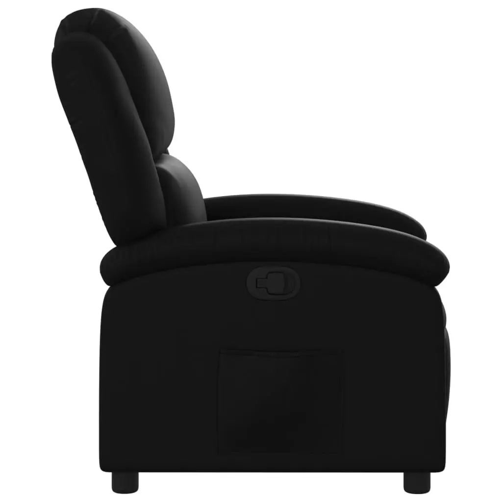 Recliner Chair Black Faux Leather Manual Reclining Armchair Adjustable Footrest