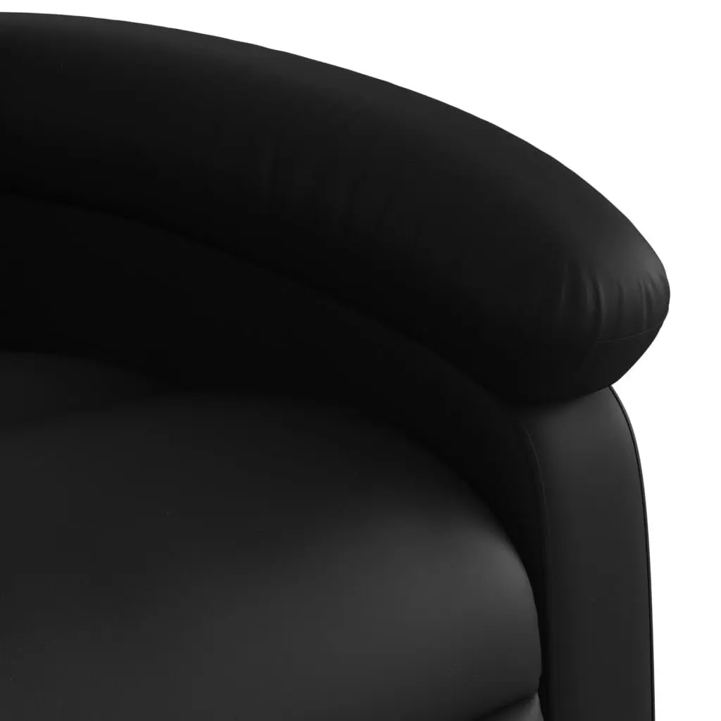 Recliner Chair Black Faux Leather Manual Reclining Armchair Adjustable Footrest
