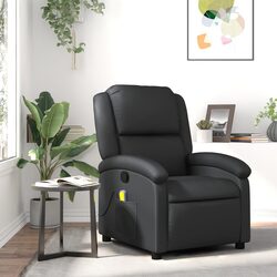 Cozy Black Leather Massage Recliner Chair for Your Comfort