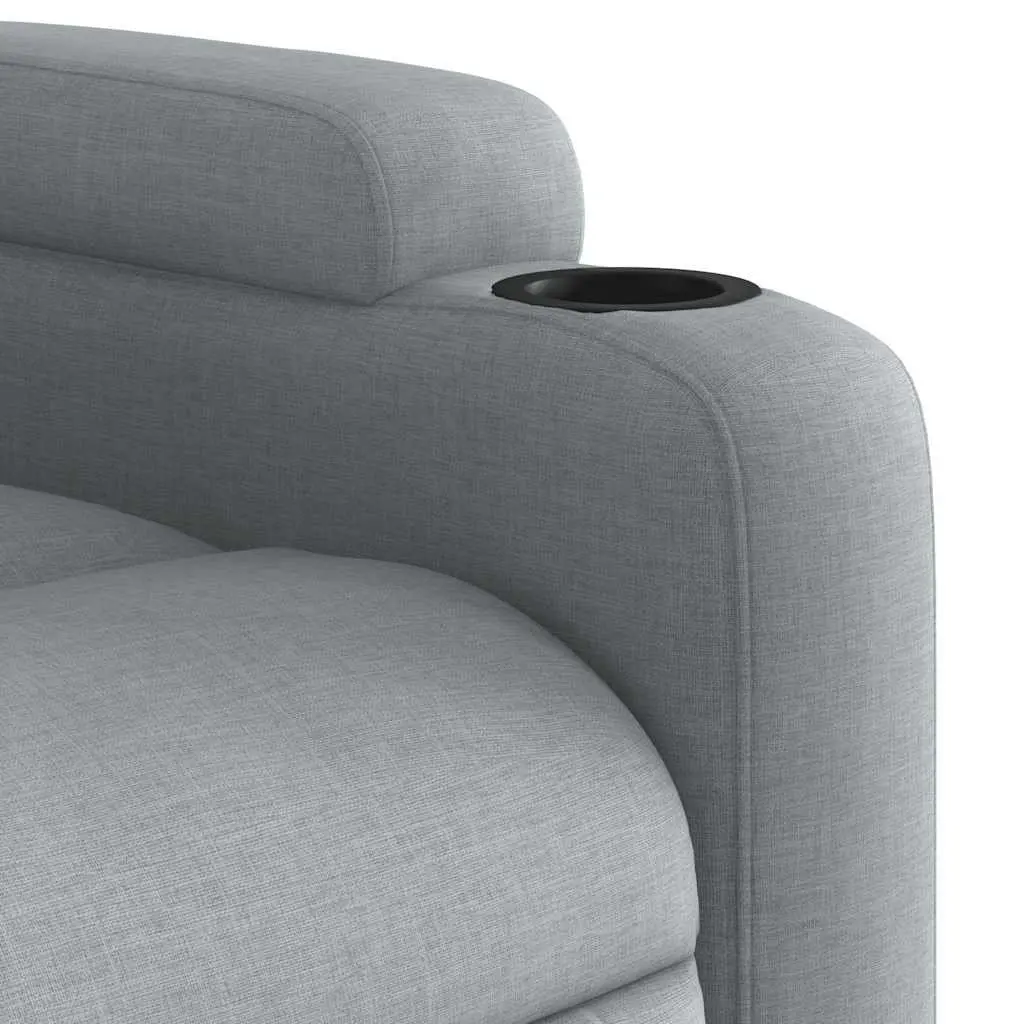 Massage Recliner Chair Manual Reclining Vibration 135 Degrees Grey Fabric