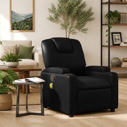 Comfortable Black Recliner Chair with Massage Features