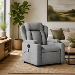 Comfortable and Practical Light Grey Massage Chair