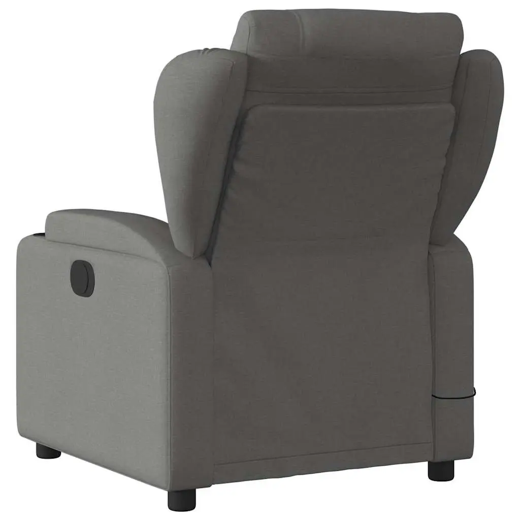Massage Recliner Chair Manual Reclining Grey Fabric with 6 Vibration Points