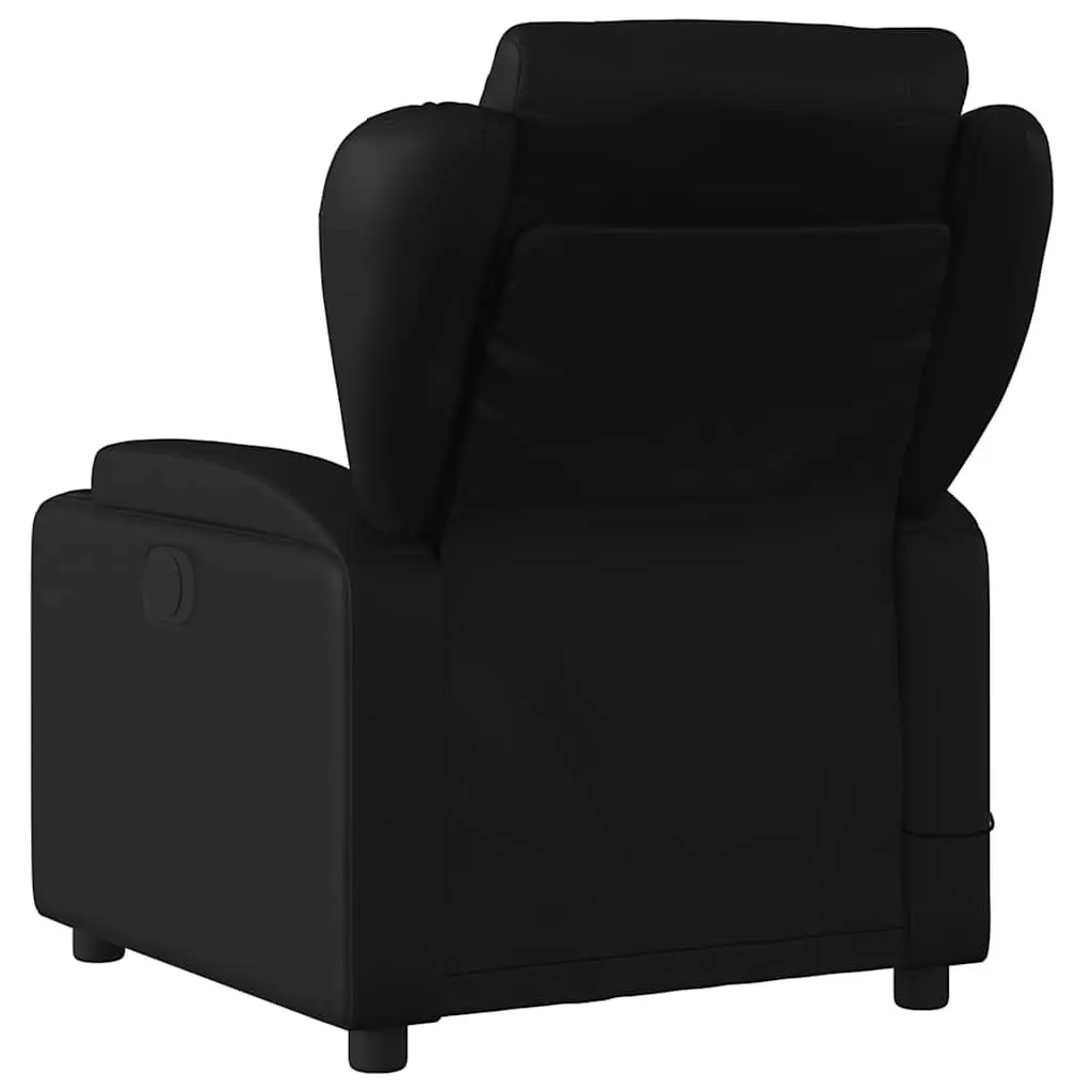 Massage Recliner Chair Manual Recline Vibration 135 Degrees Black Faux Leather
