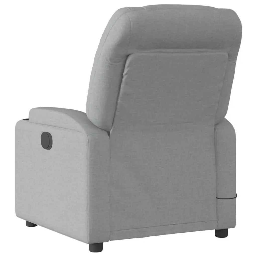 Recliner Chair Grey Fabric Manual Vibration Massage Armchair for Living Room Relaxation