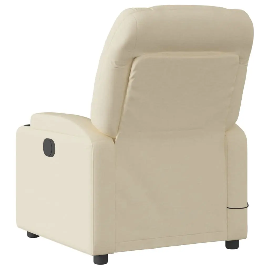 Massage Recliner Chair Vibration Manual Recline Cream Fabric