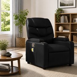 Comfortable Black Massage Recliner Chair with 6 Massage Points