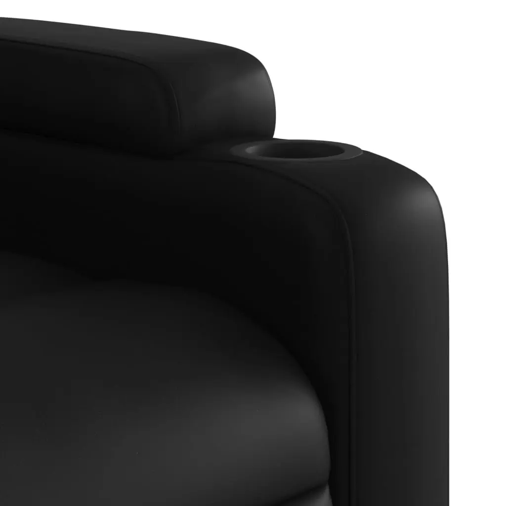 Massage Recliner Chair Manual Reclining 135 Degrees Black Faux Leather 6 Massage Points