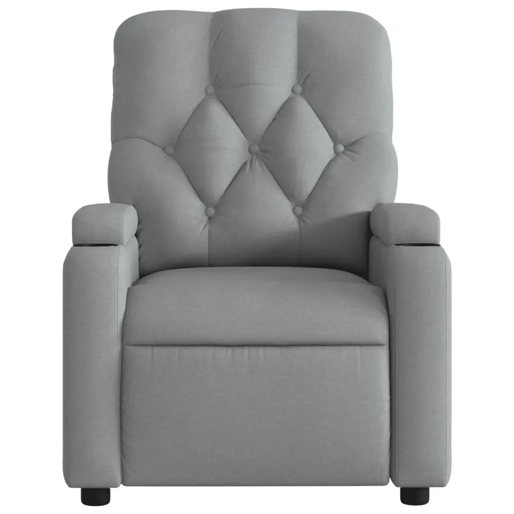 Recliner Chair Manual Vibration Massage Fabric Grey Armchair
