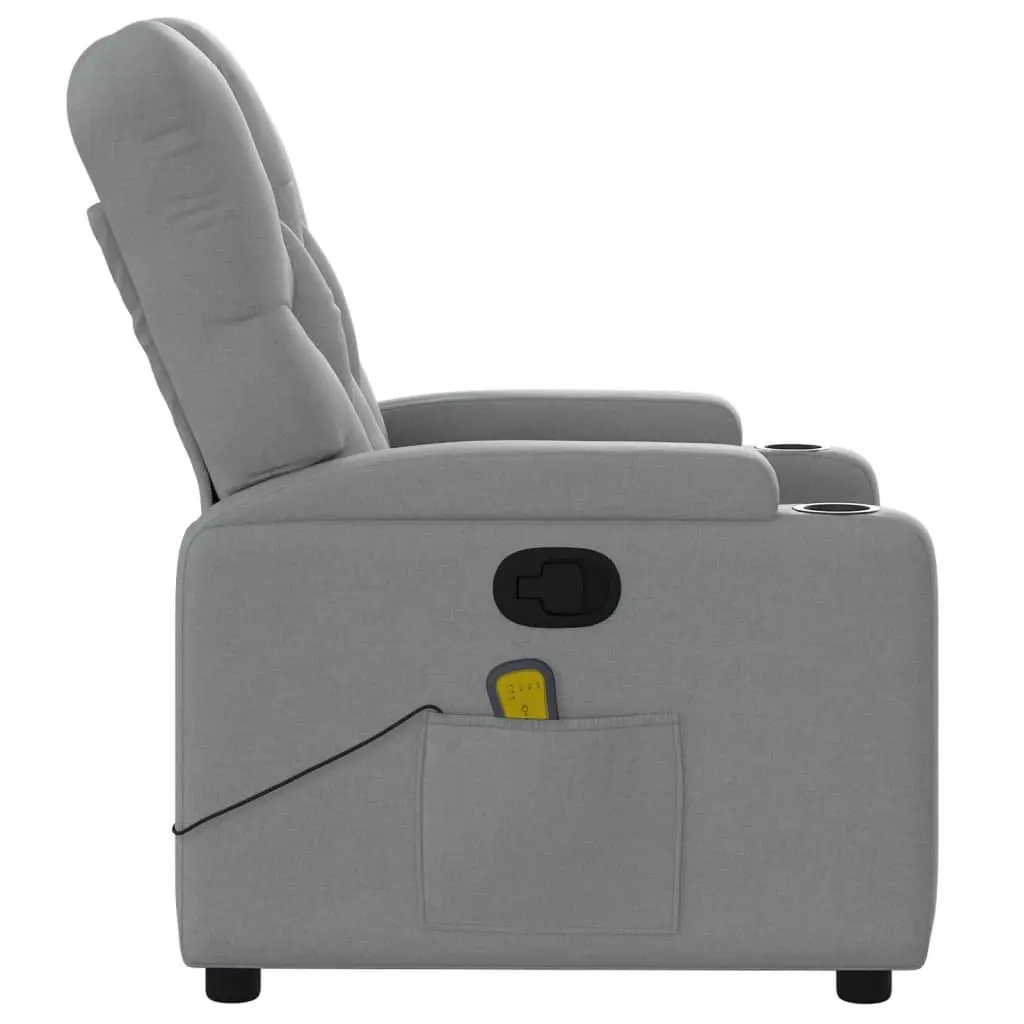 Recliner Chair Manual Vibration Massage Fabric Grey Armchair