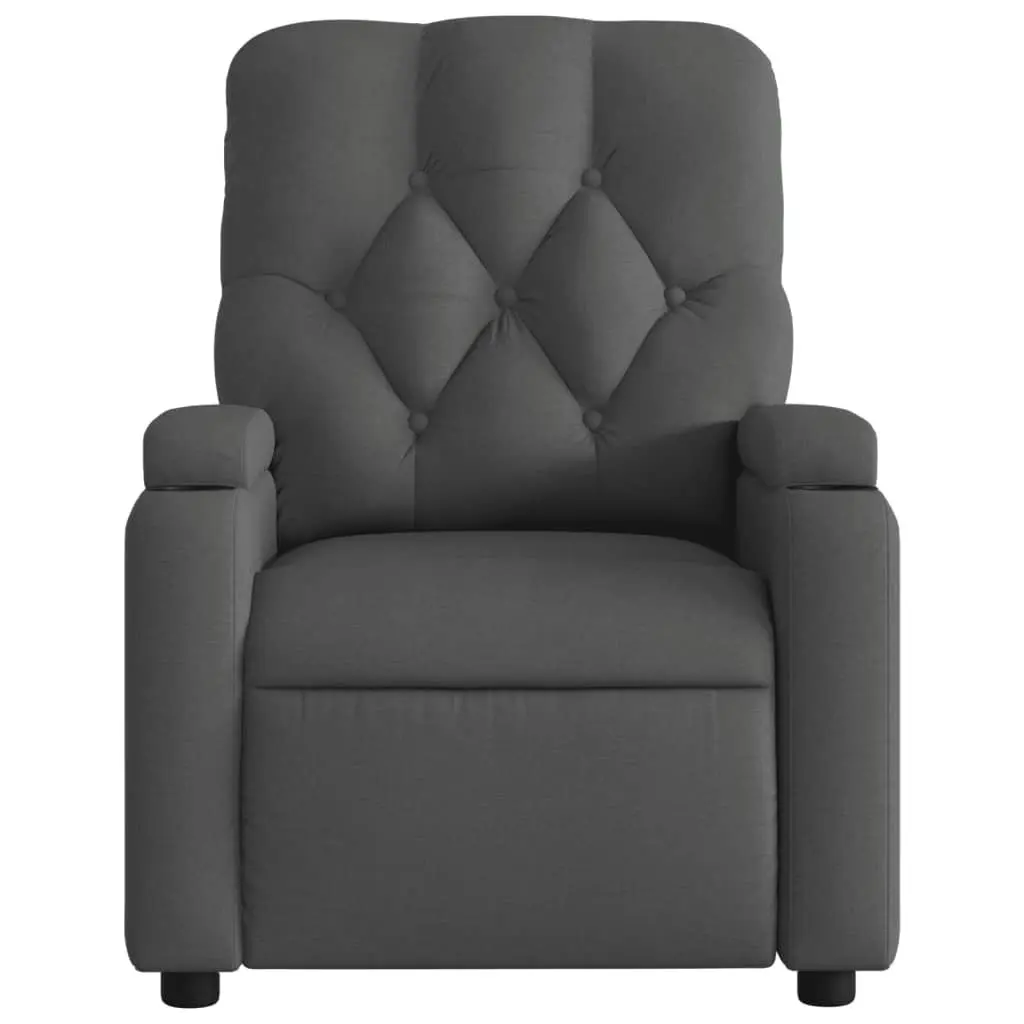 Massage Recliner Chair Manual Reclining Armchair 135 Degrees Grey Fabric