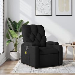 Cozy and Reliable Black Fabric Massage Recliner Chair