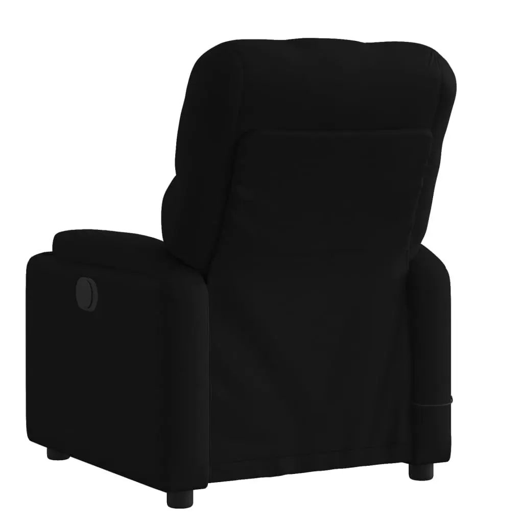 Recliner Chair Vibration Massage Manual Black Fabric Lounge Armchair