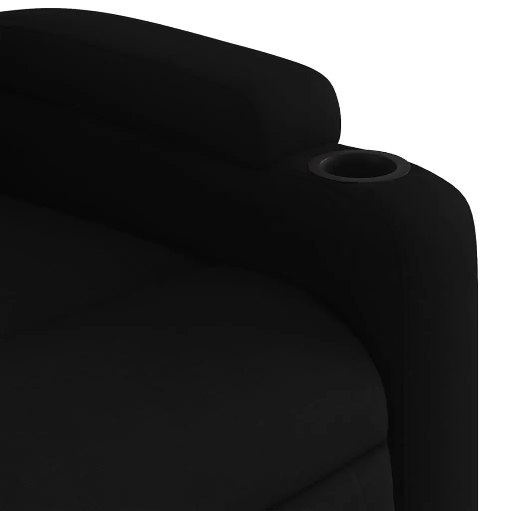 Recliner Chair Vibration Massage Manual Black Fabric Lounge Armchair