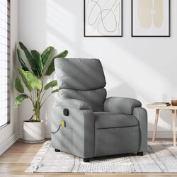 Grey Fabric Massage Recliner Chair for Relaxation
