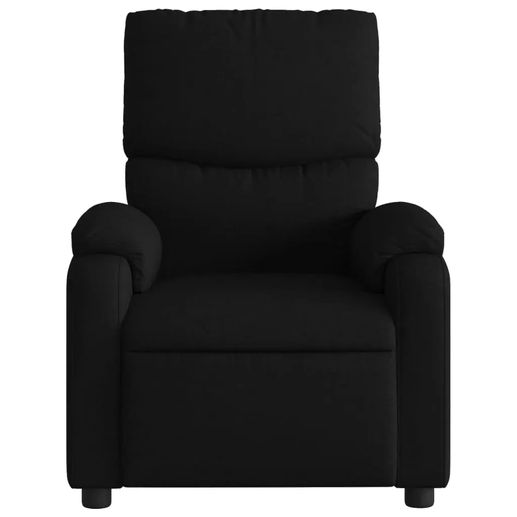 Recliner Chair Manual Vibration Massage Adjustable Backrest Black Fabric