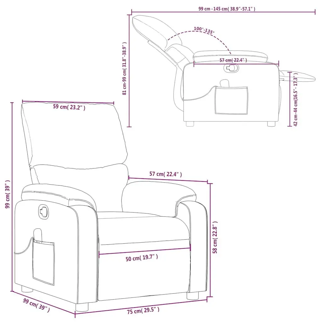 Black Faux Leather Recliner
