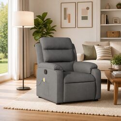 Comfort Meets Value: Grey Fabric Massage Recliner Chair