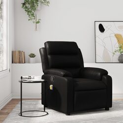 Warm and Reliable Black Massage Recliner Chair