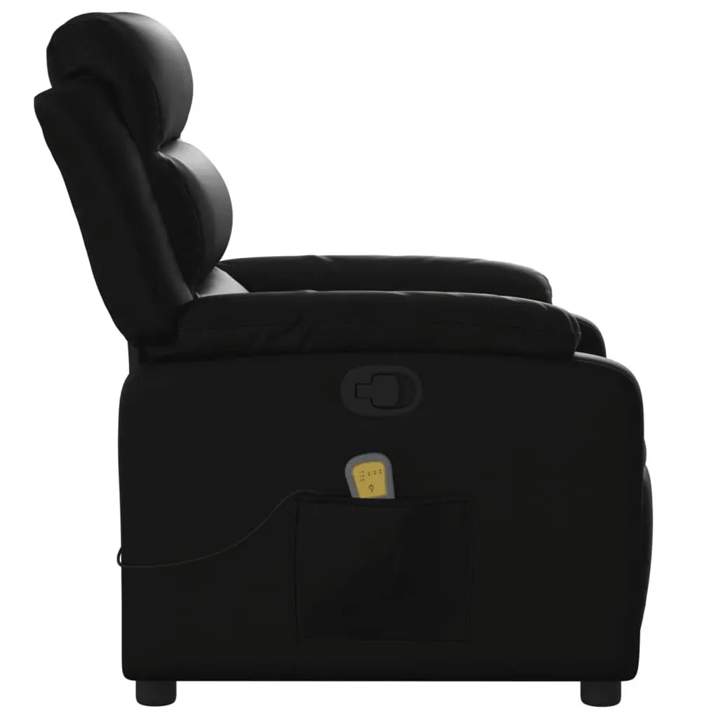 Massage Recliner Chair Manual Reclining Vibration 135 Degrees Black Faux Leather