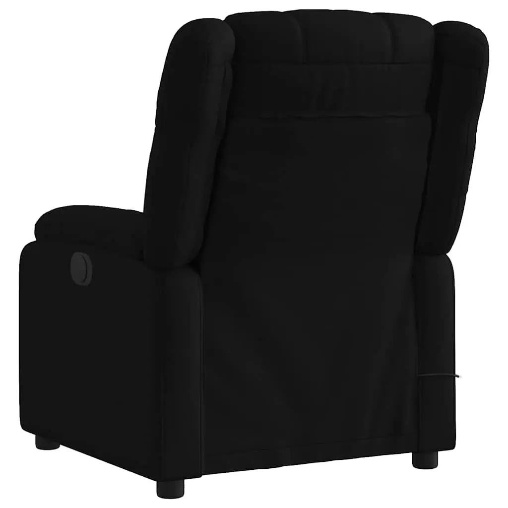 Massage Recliner Chair Black Fabric Manual Recline Vibration Armchair Lounge