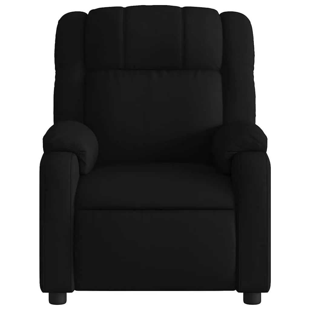 Massage Recliner Chair Black Fabric Manual Recline Vibration Armchair Lounge