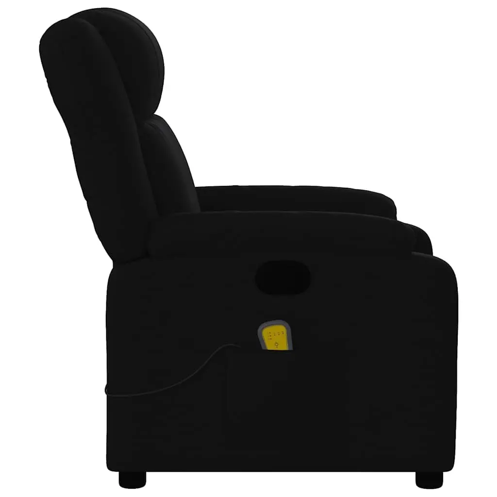 Massage Recliner Chair Black Fabric Manual Recline Vibration Armchair Lounge