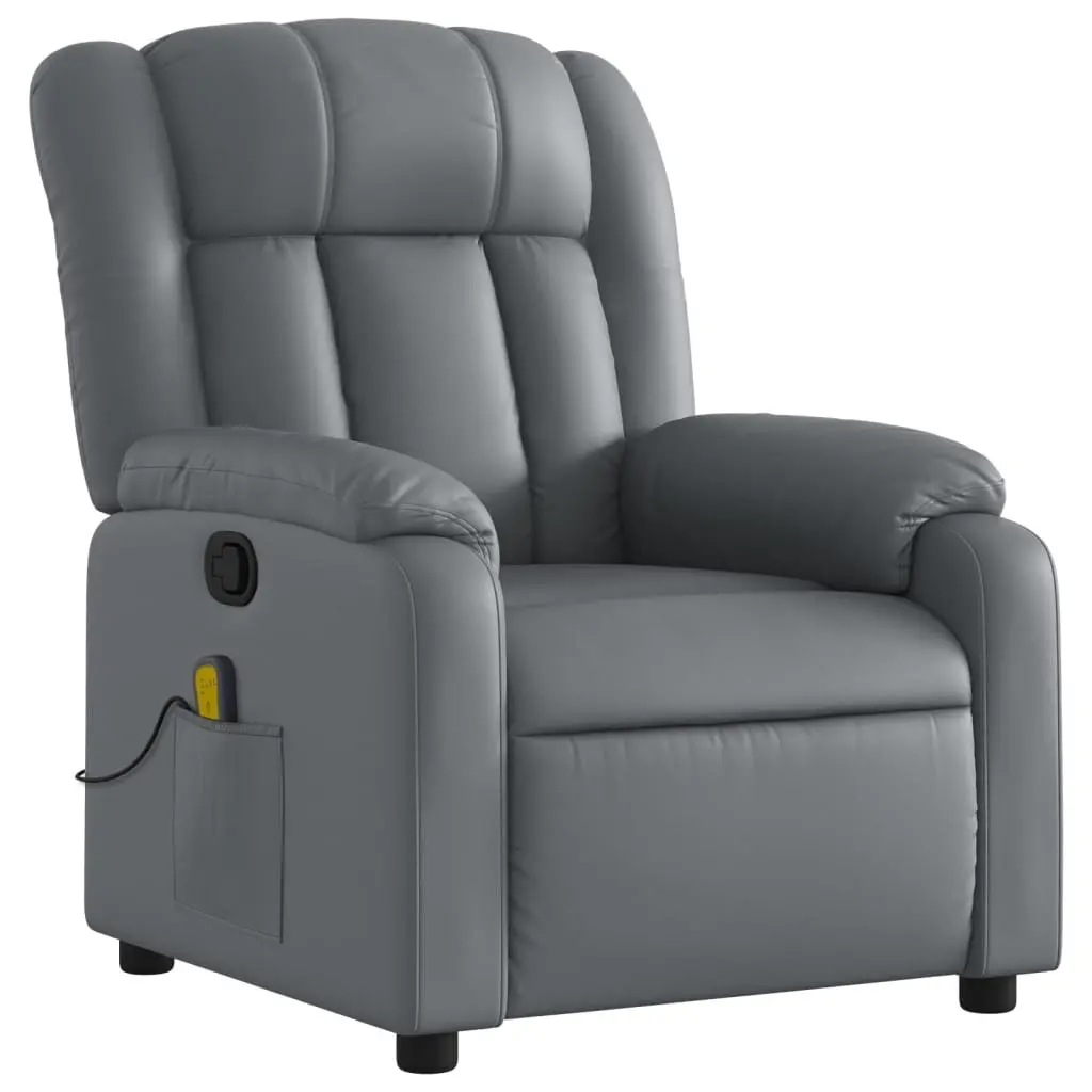 Grey Recliner Chair with Massage Feature