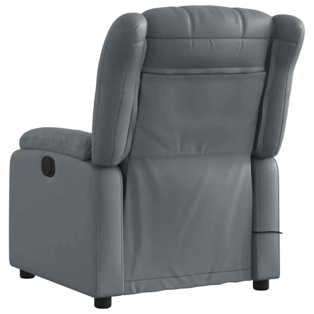 Grey Recliner Chair with Massage Feature
