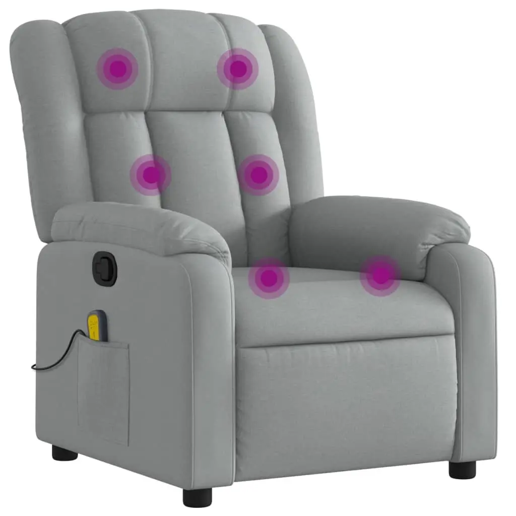Grey Fabric Massage Recliner for Relaxation