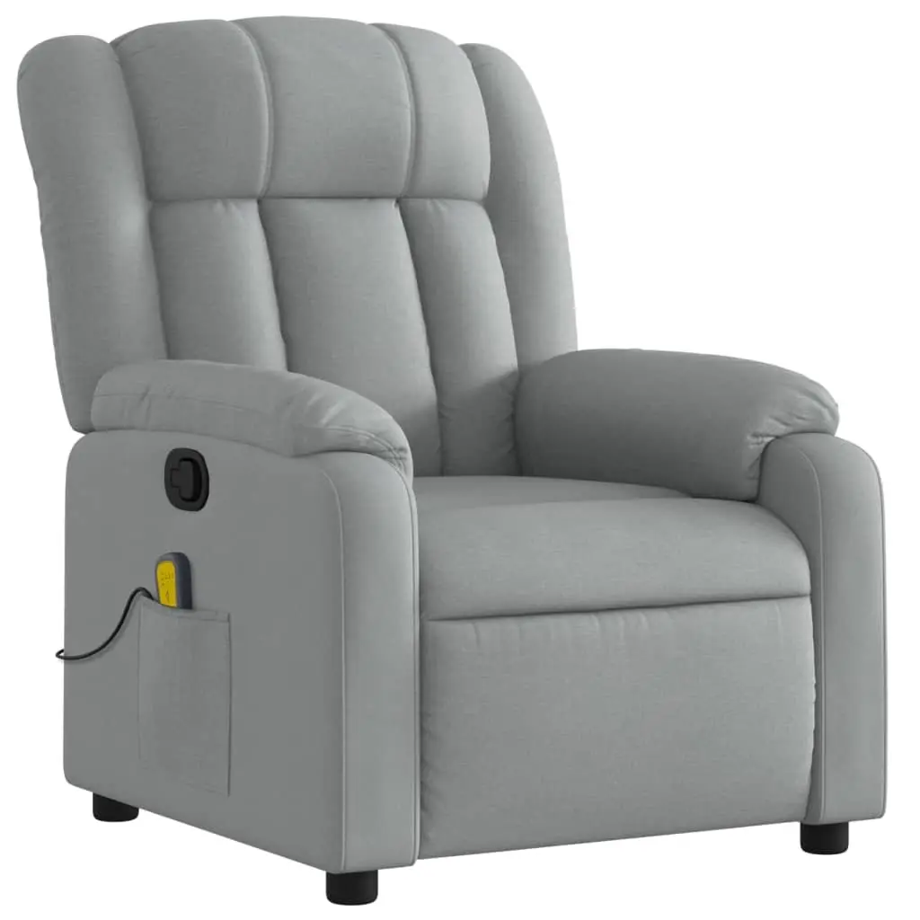 Grey Fabric Massage Recliner for Relaxation