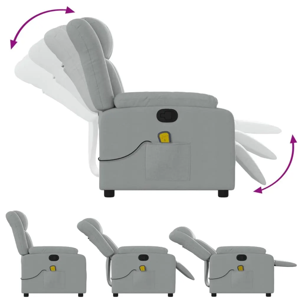 Grey Fabric Massage Recliner for Relaxation