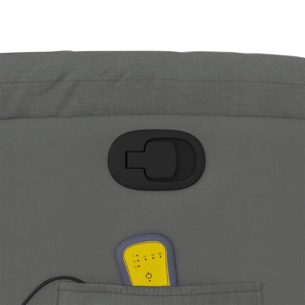 Massage Recliner Chair Manual Recline 135 Degrees Grey Fabric 6 Vibration Points