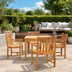 Value-Driven Set of 4 Brown Wooden Chairs
