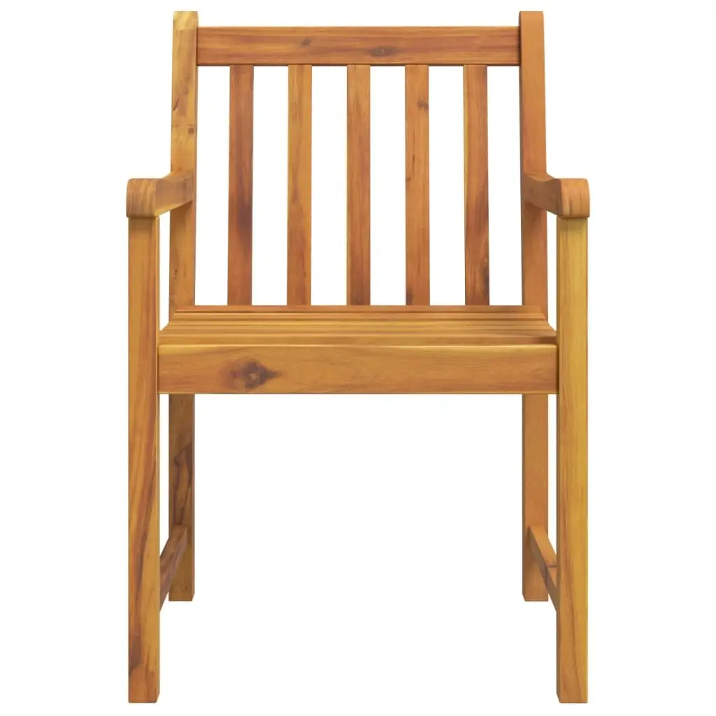 Wooden Garden Chairs Set of 4 Outdoor Seating with Armrests Backrest Brown