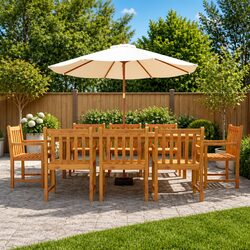 Value and Comfort with 8 Wooden Outdoor Chairs